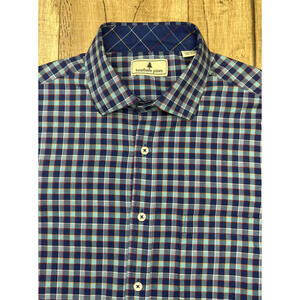 Southern Pines Long Sleeve Plaid Shirt Button Down Large Check Pocket L.